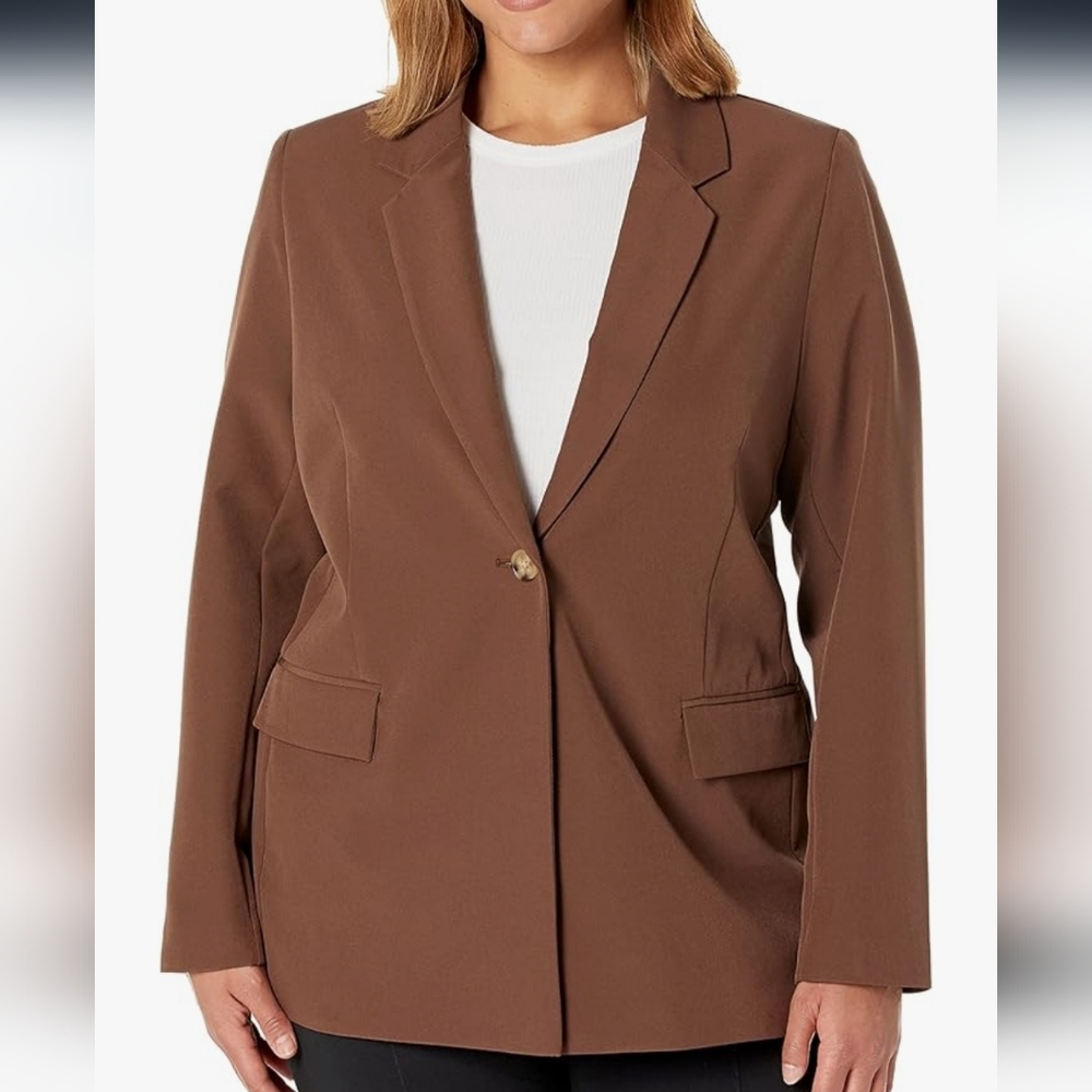 Brown Women's One Button Blazer